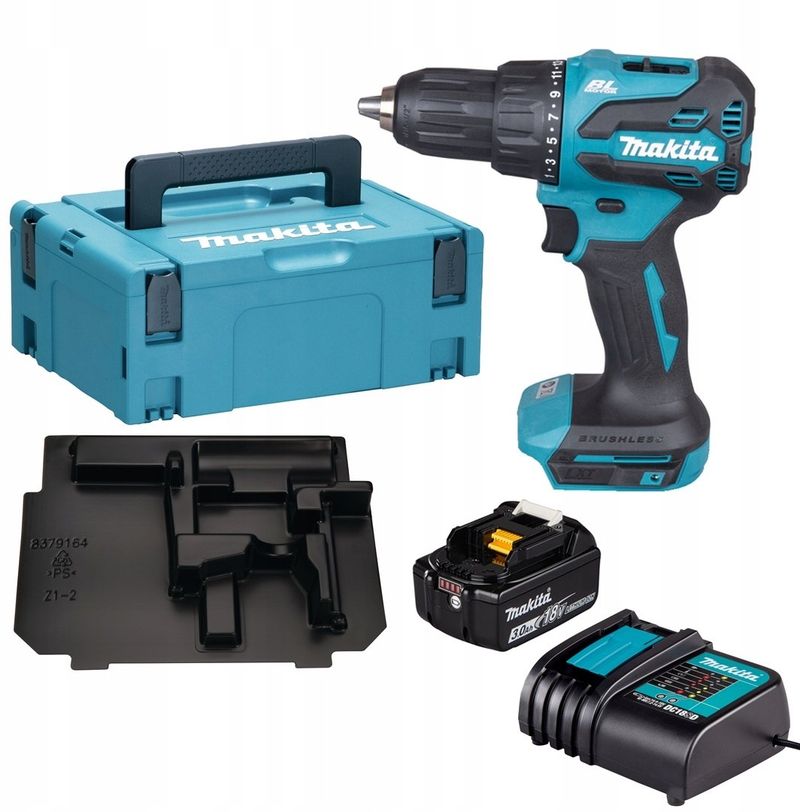 Makinë shpuese vidhosëse Makita DHP490, 18V, Brushless, blu e zezë