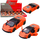 Makina lodër sportive metalike, pull back, shkalla 1:43, portokalli