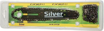 Set shinë dhe 2 zinxhirë për sharrë pa kabllo 6", pitch 1/4", çelik i fortë