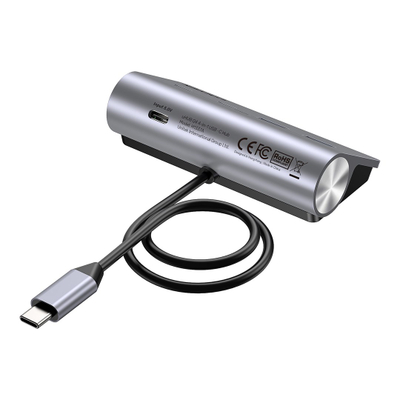 USB раздвојувач Unitek алуминиумски, 4 порти, 5 Gbps, сребрено сив