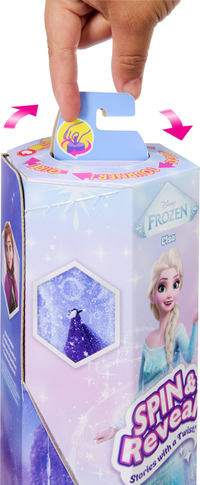 Kukull Disney Frozen Elsa Spin and Reveal, me aksesorë, për fëmijë, shumëngjyrëshe