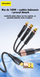 Kabllo karikimi Awei CL-228, 3 në 2 USB C Lightning Micro USB, 1.5m, i zi