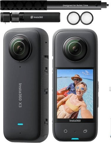 Kamerë 360° Insta360 X3 Creator Kit, 5.7K, që s’e kap uji, e zezë