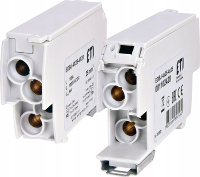 Дистрибутивен блок ETI EDBJ 4x25-4x25, 100A, за DIN шина, сив