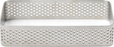Rreth pjekjeje drejtkëndor Patisse, i shpuar, 10x6cm, çelik inox