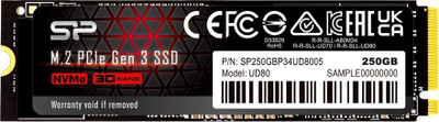 Disk SSD Silicon Power UD80, 250GB, M.2 2280 PCI-E x4 Gen3 NVMe