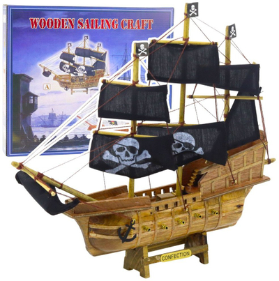 Figurë anije piratësh LEAN Toys Collector Model Ship, për zbukurim, për koleksionistë, me shumë ngjyra