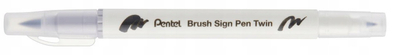 Сет стилолапси четка Pentel Sesw30C, две врвови, сребрено сива