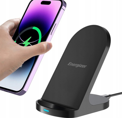 Karikues wireless në këmbë Nero, me qëndrim telefoni, i zi