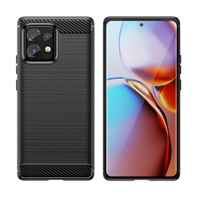Mbrojtëse telefoni Hurtel Silicone Carbon për Motorola Edge 40 Pro, TPU, efekt karbon, e zezë
