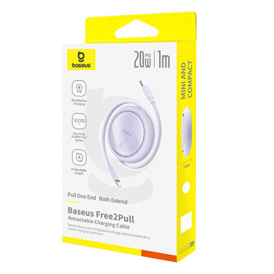 Kabllo USB Baseus Free2Pull USB-C në iP 20W 1m (purple)