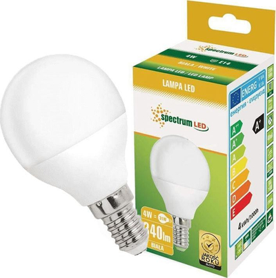 Llambë LED Spectrum sferë, E14, 4W, dritë neutrale