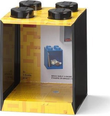 Raft muri LEGO Brick Shelf 4 Stud, plastik, për kalamaj, i zi