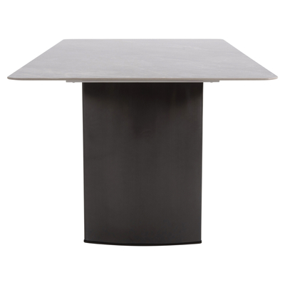 Tavolinë ngrënieje Jefry, sipërfaqe qeramike 12mm, 200x100x75 cm, ngjyrë mermer i zi