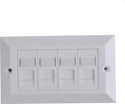 Panel muror Lanview CAT6 Faceplate, 4 porta, UK Type, i bardhë