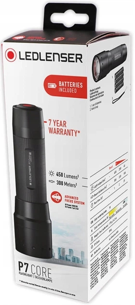 Elektrik dore Ledlenser P7 Core, 450 lm, 300 m, e zezë