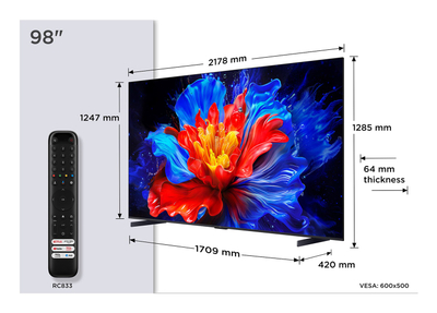 TV TCL 98P89K P Series, 98", QLED 4K, 144Hz, i zi
