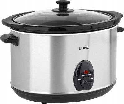 Tenxhere gatimi e ngadaltë Lund W-67661, 5.6L, 290W, çelik inox