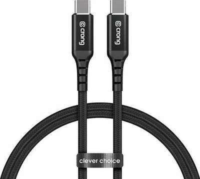 Kabllo USB Crong Armor Link, USB C në USB C, 1.2m, 100W, e zezë