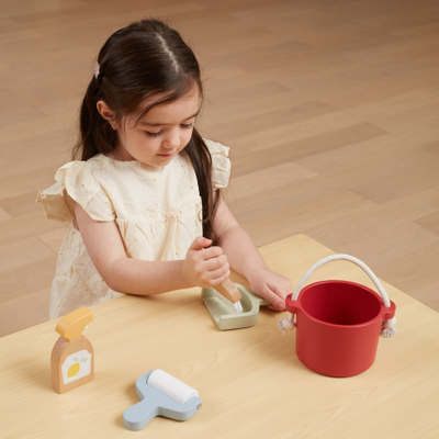Set pastrimi për fëmijë Viga Cleaning Set, me kovë dhe aksesorë, shumëngjyrësh