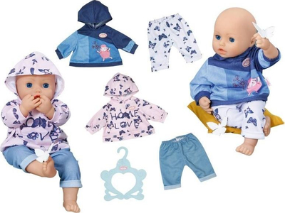 Rroba për kukull Baby Annabell Baby Doll Outfit, 43cm, set me bluzë e pantallona, shumëngjyrëshe