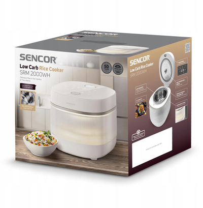 Tenxhere elektrike për oriz Sencor Low Carb SRM 2000WH, 1.5L, 650W, e bardhë