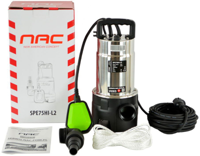 Pompe zhytëse NAC SPE75HI-L2, 750W, 18000 l/orë, gri