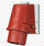 Prizë murale industriale Mennekes MEN804, 32A, 400V, IP44, e kuqe
