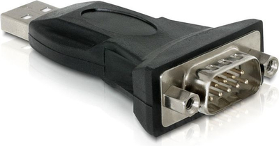 Adapter USB në RS-232 Delock 61460, USB 2.0, me kabllo zgjatuese, i zi