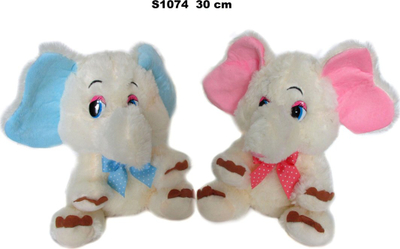 Lodër plushe Sun-Day Elephant, 30 cm, me top, krem me rozë ose blu