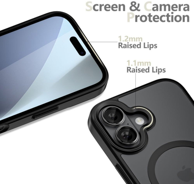 Mbrojtëse telefoni Tech-Protect MagMat XT për iPhone 17, kompatibile me MagSafe, mat, e zezë