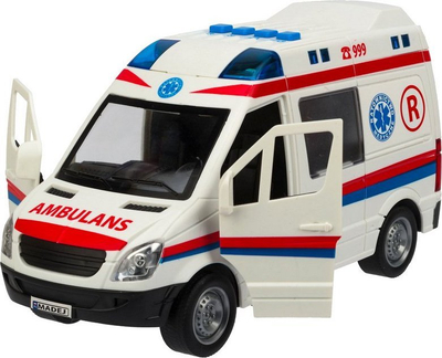Makina lodër ambulancë Madej Rescue Car, dritë dhe tinguj, 27x16x12 cm, e bardhë