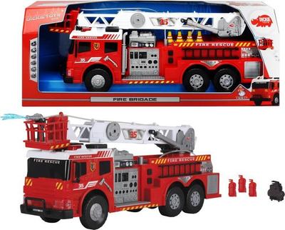Lodër kamion zjarrfikës Dickie Big Fire Truck, 62 cm, me drita dhe zë, i kuq