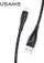 Kabllo Usams U41, USB-A në Lightning, 1m, e zezë