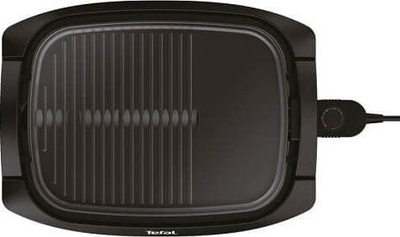 Електричен скара‑грил за маса Tefal Plancha CB6A0830, со стаклен капак, нелеплива површина, црн