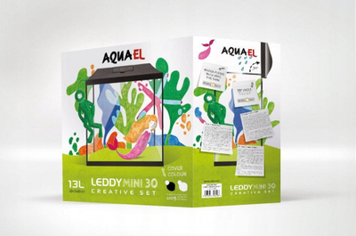 Set akuariumi Aquael Leddy Mini Creative Set 30, 12.6L, me filtër Turbo Mini, transparent