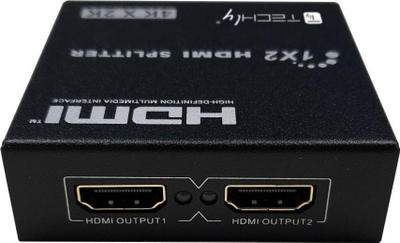 Ndarës HDMI Techly 1x2, 4K 30Hz, aktiv, i zi
