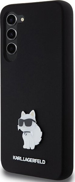 Mbulesë telefoni Karl Lagerfeld Silicone Choupette Metal Pin, për Samsung Galaxy S23+, silikoni, e zezë