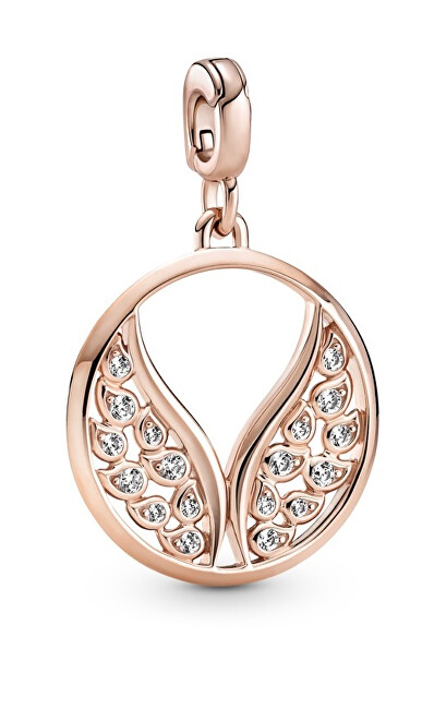 Pendant për byzylyk Pandora, i artë/rozë/transparent