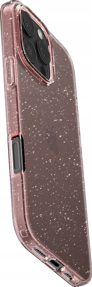 Kapak telefoni Spigen Liquid Crystal Glitter për iPhone 16 Pro, i tejdukshëm me shkëlqim, Rose Quartz