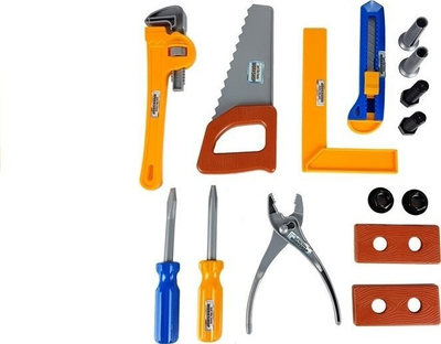 Set lodrash veglash për fëmijë Tool Set Box For Handyman, shumë pjesë, kuti plastike, shumëngjyrëshe