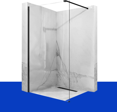 Panel dushi walk in Rea Aero, xham 8 mm, 90 cm, i zi
