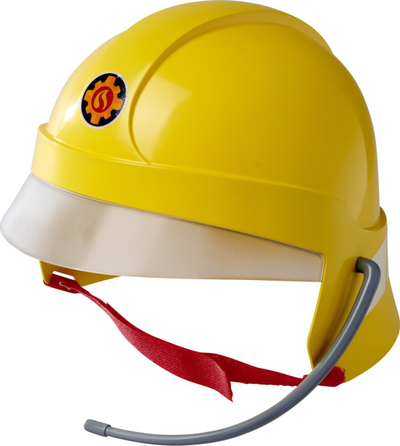 Helmetë zjarrfikësi Simba Fireman Sam, me mikrofon, rripa të rregullueshëm, 50 cm, e verdhë