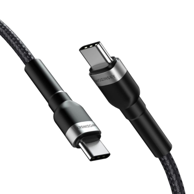 Kabllo USB C Wozinsky WNBCC2, PD 65W, 2m, e zezë