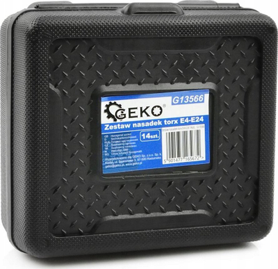 Set çelësash tubo Torx CrV, E4–E24, 14 copë, me kuti plastike