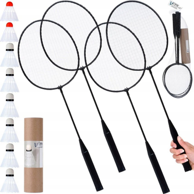 Set badminton për dy veta, 2 raketa të lehta, me kokë topi