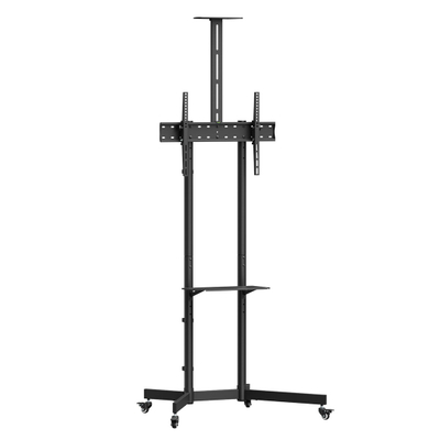 Karrocë mobile për TV Maclean MC-113 B, 37-70", 45kg, me rafte, e zezë