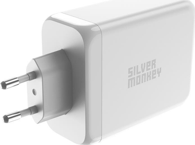 Karikues muri Silver Monkey SMA154, 200W GaN, 3xUSB C PD, i bardhë
