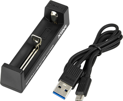 Karikues baterish Xtar MC1, USB C, për 18650 dhe 21700, i zi
