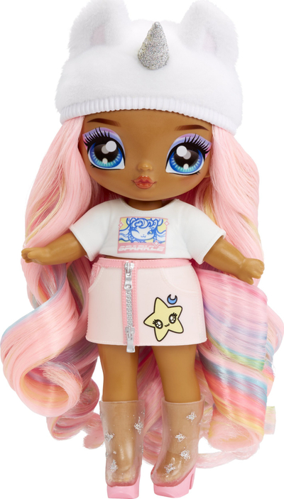 Set loje L.O.L. Na Na Na Surprise 3 në 1 Unicorn Mini Backpack, kukull 10 cm, çantë shpine unikorni, e bardhë